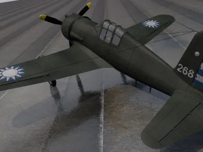 Vultee P-66 Vanguard 3D model