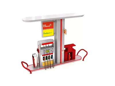 Petrol Gasoline Pump Station 01 3D model