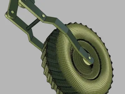 Framing vehicle tire Low-poly 3D model