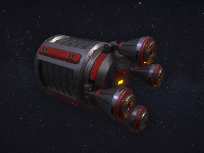 Sci FI Escape Pod Low-poly 3D model