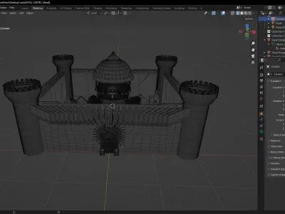 simple princess castle 3D model