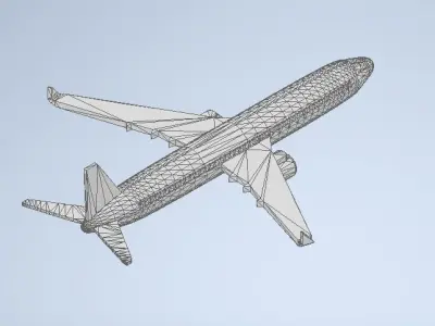 Displayed as mesh - Boeing 747 inspired toy 3D print model