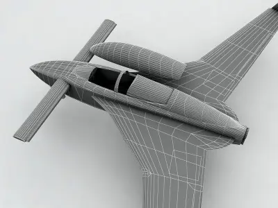 Long-EZ Rocket Racer Aircraft Low-poly 3D model