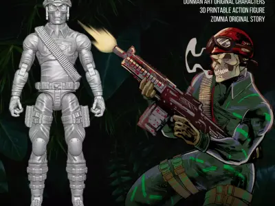 Sgt Skull Donman art Original 3D printable full action figure 3D print model