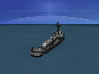 Gearing Class Destroyer DDR-877 USS Perkins 3D model