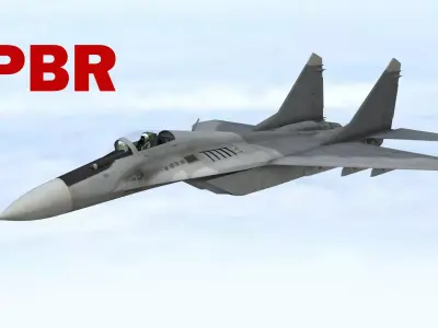 Fighter Jet Flying In Sky Plane V02 Low-poly 3D model