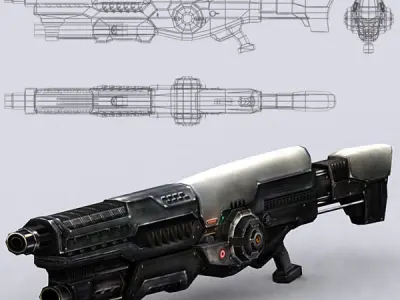 3DRT - Sci-Fi Firearms Animated  Low-poly 3D model