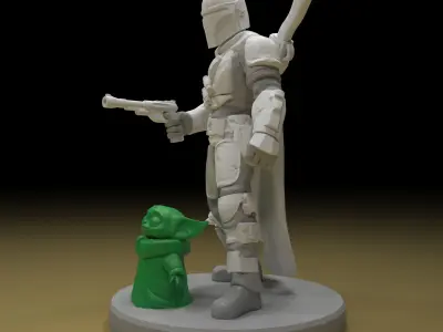 The Mandalorian 3d Model  and  keychain ready for printing 3D print model