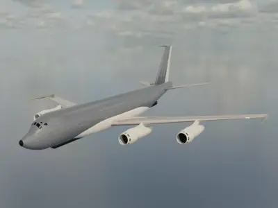 RC-135A Style Military Jet - Custom 1950s Transport Low-poly 3D model