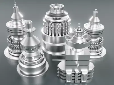 sci-fi kitbash elements 5-pcs 3D model