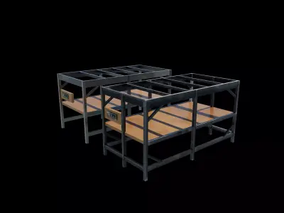 wooden fish tank 3D model