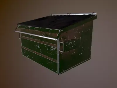 Commercial Bin Low-poly 3D model