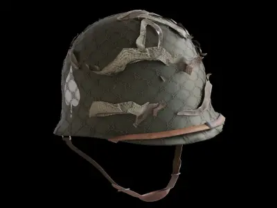 World War 2 US Paratrooper M1 Helmet Low-poly 3D model