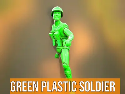 Green Plastic Soldier model pack Low-poly 3D model