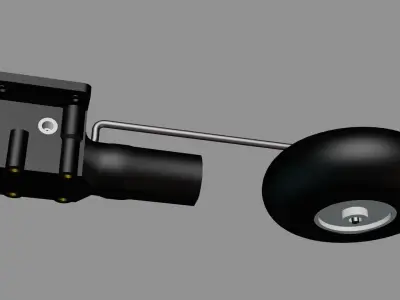 RC plane retractable landing gear 3D model 3D model