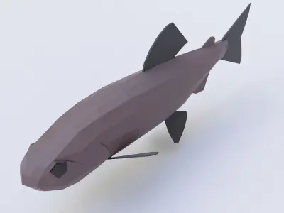 Amemasu Fish low poly 3d model  Low-poly 3D model