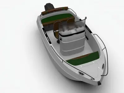 4K Motor Boat Salyut 430 Arnold Material Low-poly 3D model