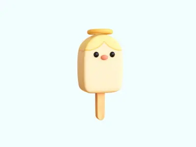 LowPoly Kawaii Angel Ice Cream Low-poly 3D model