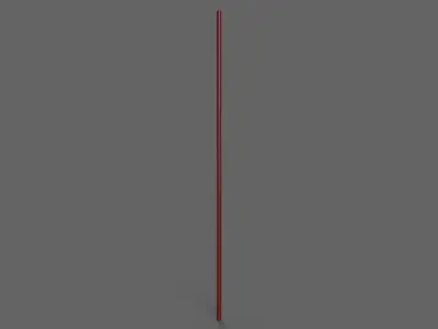 PBR Wushu Stick Red Low-poly 3D model