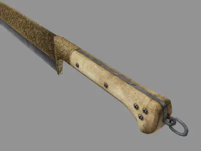 Afghan pesh kabz knife 3D model