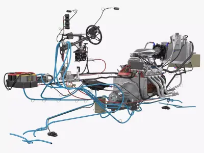 Monster Truck Bigfoot Engine System 3D model