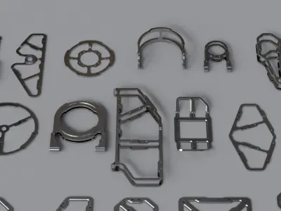 Machined Mecha Parts Kit-Bash 3D model