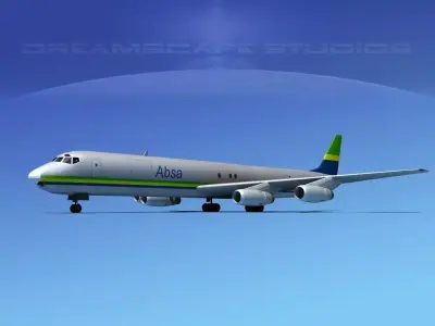 Douglas DC-8-63F ABSA Cargo 3D model