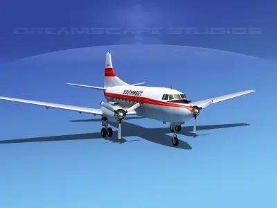 Martin 404 Soutwest Airways 3D model