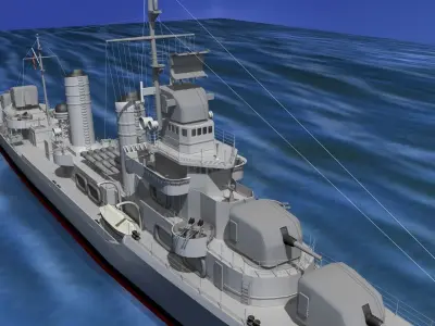 Gleaves Class Destroyer USS Welles 3D model