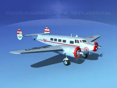 Lockheed L10 Electra Trans World 3D model