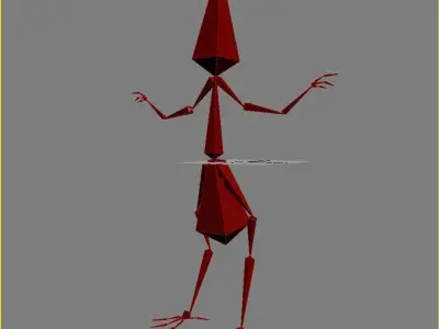 Cartoon chicken RIGGED Low-poly 3D model