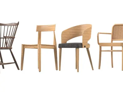 Classic Chairs Set Free 3D model