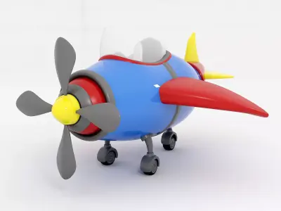 Cartoon Airplane Low-poly 3D model Low-poly 3D model