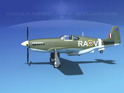 North American Mustang X RAAF V01 3D model