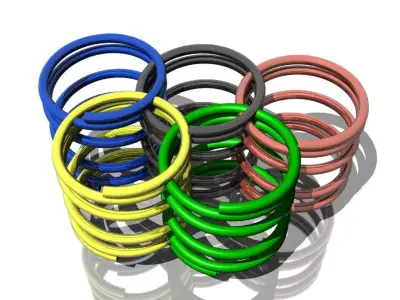Spring different colored springs Free 3D model