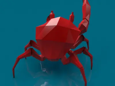 Low-Poly Crab polygonal Low-poly 3D model