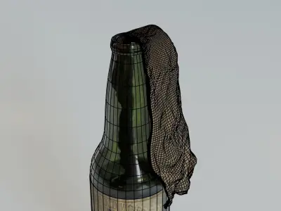 Molotov old bottle with label 3D model