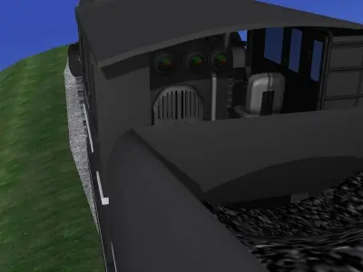 RR 2-8-4 Steam Locomotive 3D model