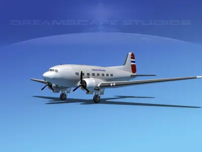 Douglas DC-3 Dakota Norway 3D model