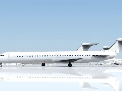 McDonnell Douglas MD80 scrapyard Low Poly Low-poly 3D model