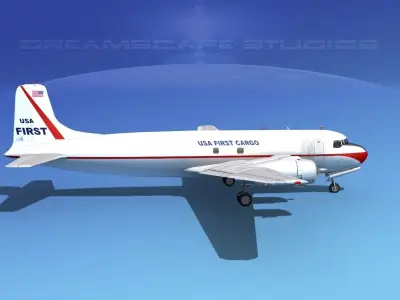 Douglas DC-6 USA First Cargo 3D model