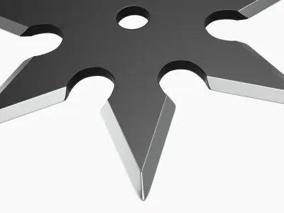 Shuriken ninja throwing knife 04 3D model