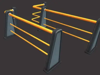 Railing Set 01 Low-poly 3D model