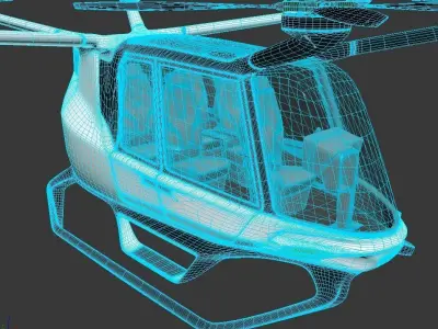 Hydrogen powered Air Taxi Alaka Skai with Interior 3D model