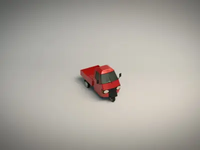 Low Poly Three Wheeled Pickup 02 Low-poly 3D model