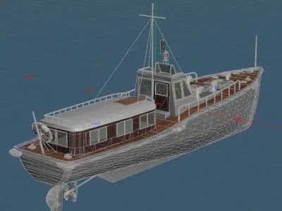 Imperial Japanese Navy 11m Secretary boat 3D model