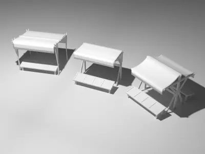 Medieval Stall Game Ready Low-poly 3D model