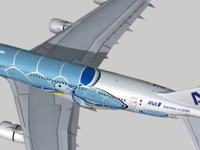 Airbus A380 ANA FLYING HONU design Low-poly 3D model