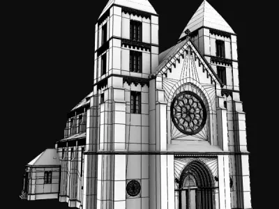 Neo-Romanesque Church 3D model