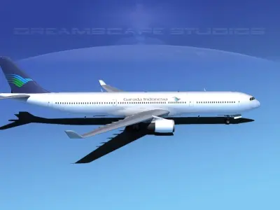 Airbus A330-300 Garuda 3D model